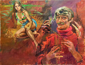 painting of woman and man Ernest Taylor 1975 Painting of a Woman and Earnest Taylor