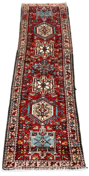 604453521_1165419595575290_2879906701523741135_n-removebg-preview Origin "Gharajeh" Hand Knotted Sheep Wool Persian Rug with Geometric Pattern 6'10" X 2'2"