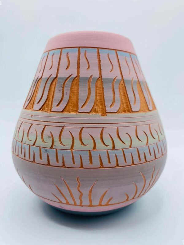 Native American Navajo pottery Vase Signed "Dena J"